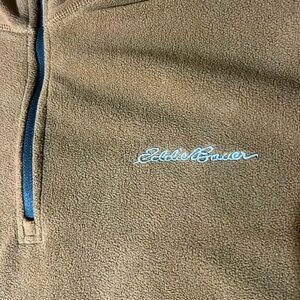 A brown suede, Eddie Bauer double X pull over